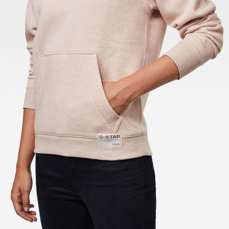 G-Star RAW® Premium Core Hooded Sweatshirt Beige detail shot