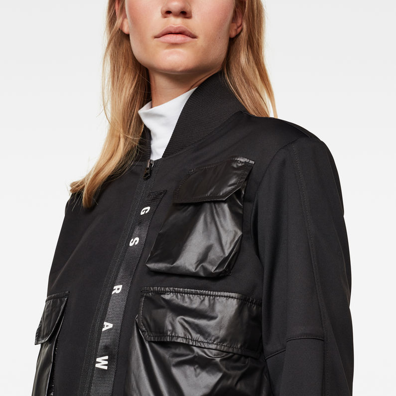 G-Star RAW® 3D Pocket Bomberjacke Schwarz detail shot