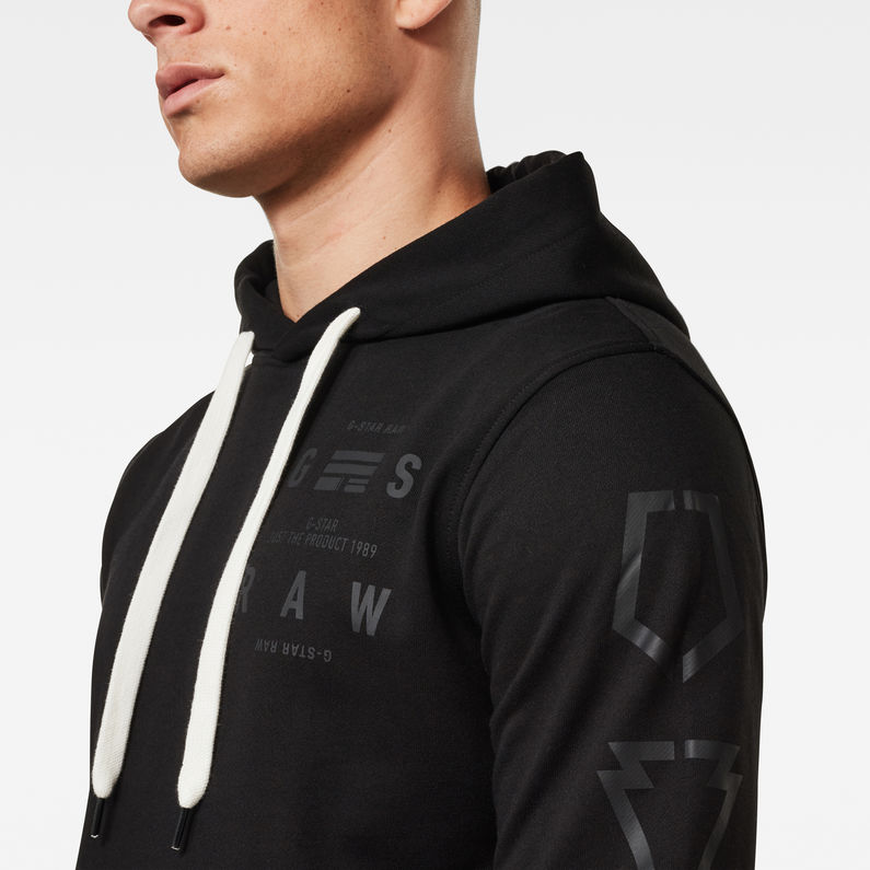 G-STAR® Core Graphic Hoodie Black detail shot