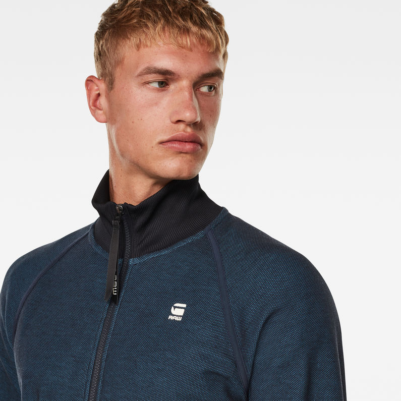 G-Star RAW® T-Shirt Jirgi Zip Tape Detail Funnel Bleu foncé