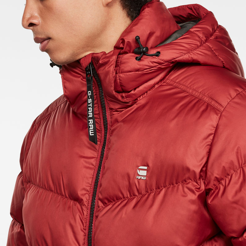 G-STAR® Whistler Hooded Puffer Jacket Red detail shot