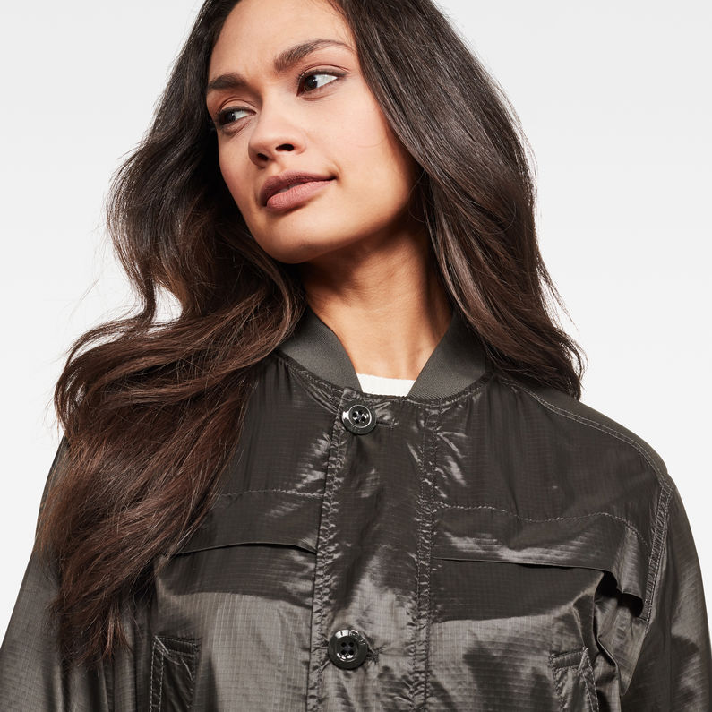 G-STAR® Ultra Lightweight Parka Trenchcoat Grau detail shot