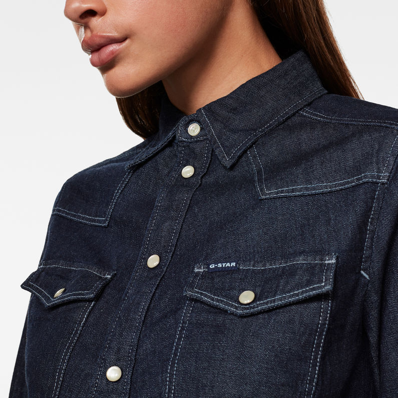 G-STAR® Camisa Western Kick Denim Slim Azul oscuro