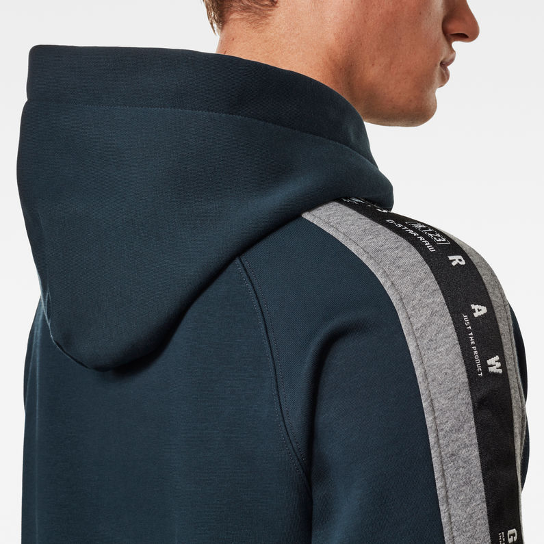 G-STAR® Sport Heather Stripe hoodie Medium blue detail shot