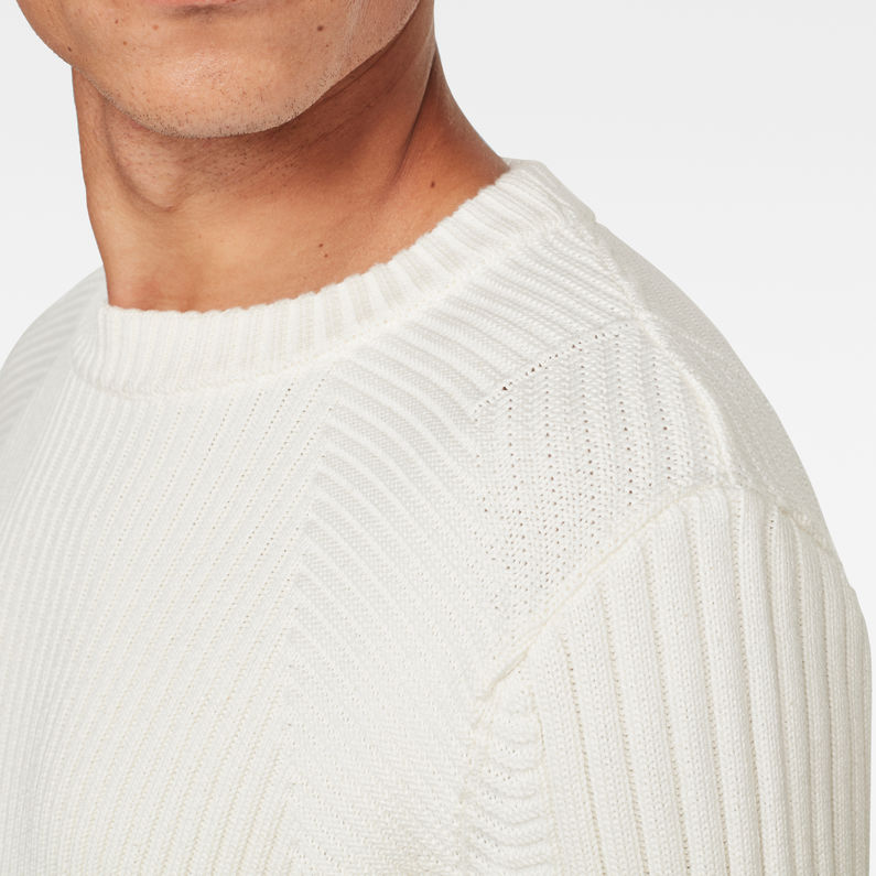 G-STAR® 3D Biker Knitted Sweater White detail shot