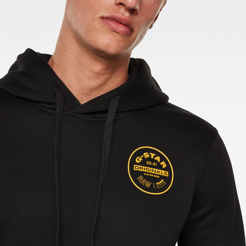 G-STAR® Round Originals Hoodie Black detail shot