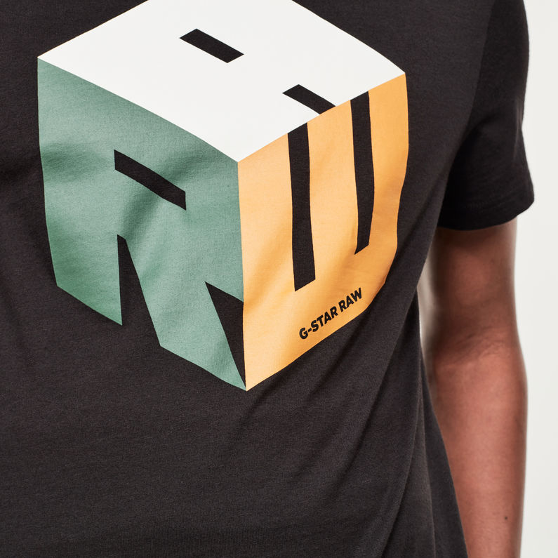 G-STAR® T-Shirt Cube Logo Noir