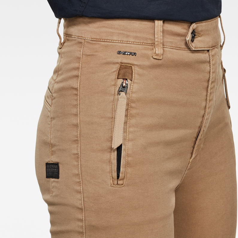 G-STAR® Weld High Slim Chinohose Braun detail shot