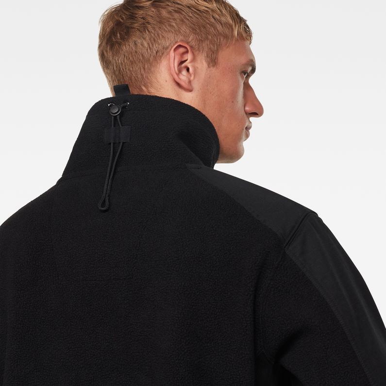 G-STAR® Tech Fleece Funnel Zip Sweater Black detail shot