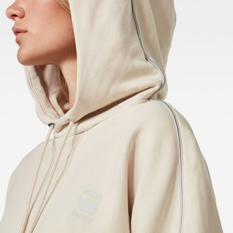 G-STAR® Oversized Cropped Hoodie Beige detail shot
