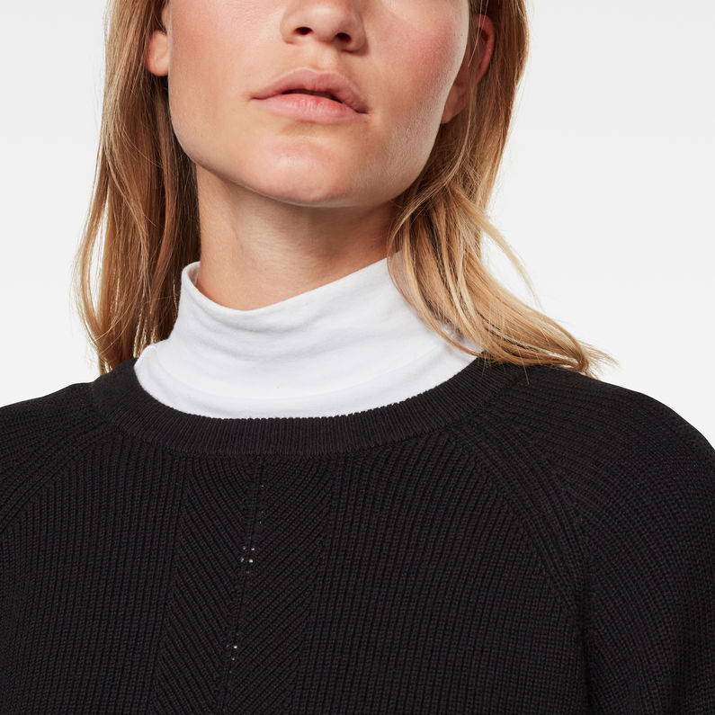 G-Star RAW® Core Pointelle R Knitted Sweater Black detail shot