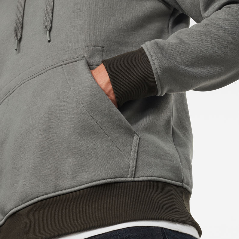 G-Star RAW® Back Print Logo Hoodie Grau detail shot