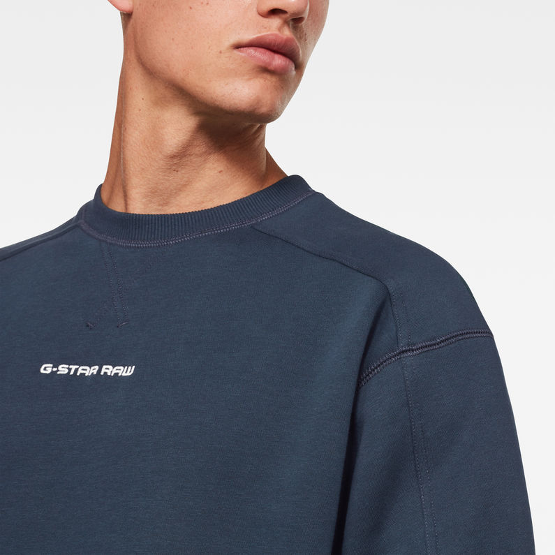 G-Star RAW® Reinforced Crew Sweatshirt Dunkelblau detail shot