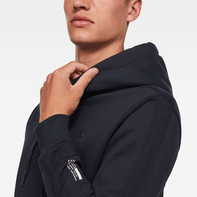 G-Star RAW® Tech Sleeve Hoodie Dark blue detail shot