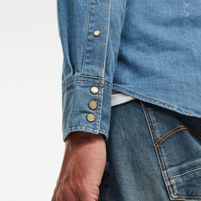 raw hem denim shirt