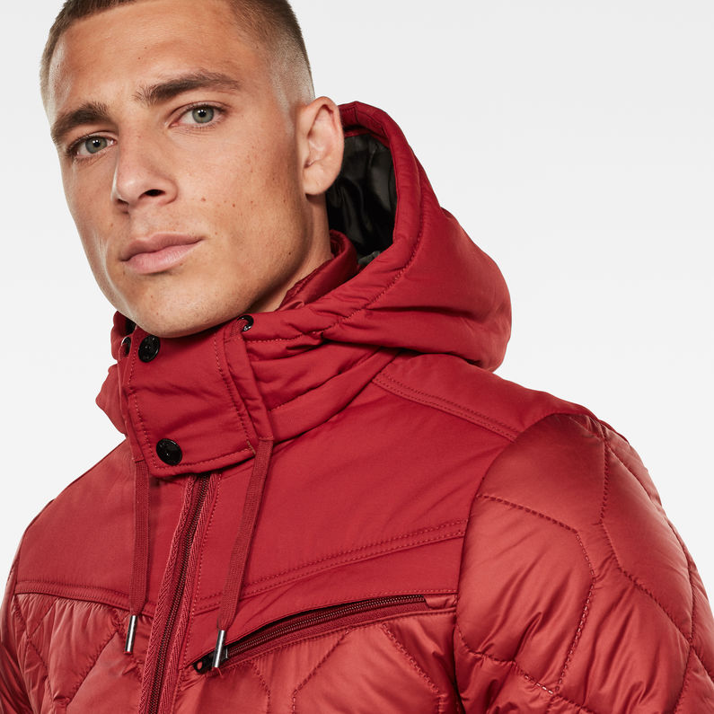 G-Star RAW® Attacc Heatseal Quilted Hooded Jacke Rot detail shot