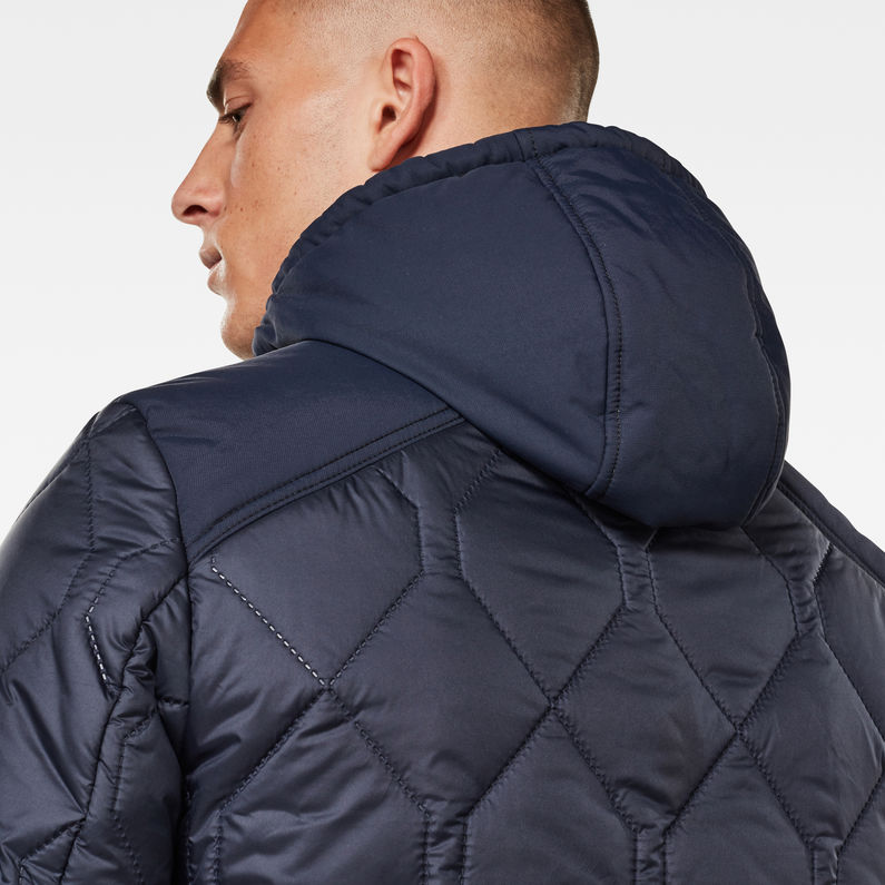 G-Star RAW® Attacc Heatseal Hooded Quilted Jack Donkerblauw detail shot