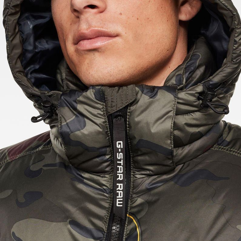 G-Star RAW Men's Hooded Camo Puffer Coat for Men