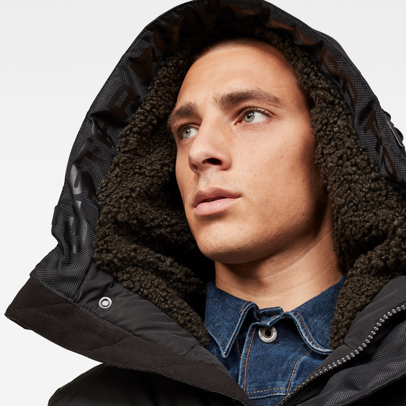 G-Star RAW® Citishield Short Padded Hooded Parka Black detail shot