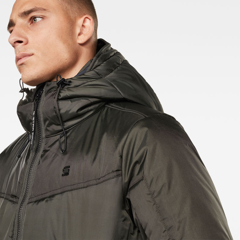 G-Star RAW® Doudoune Quilted Hooded Gris detail shot