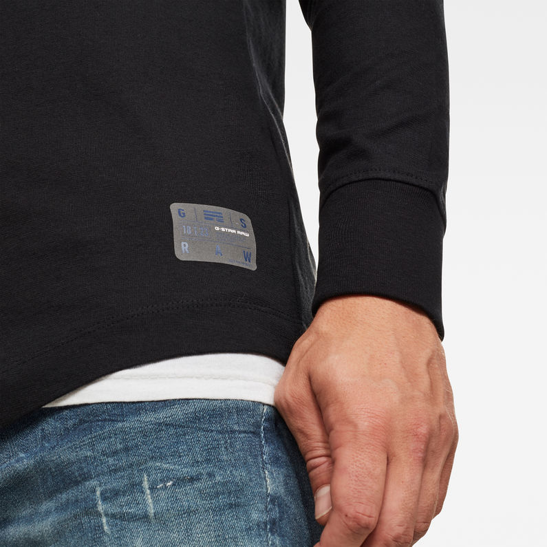 G-Star RAW® Tape Logo Lash T-Shirt Zwart detail shot