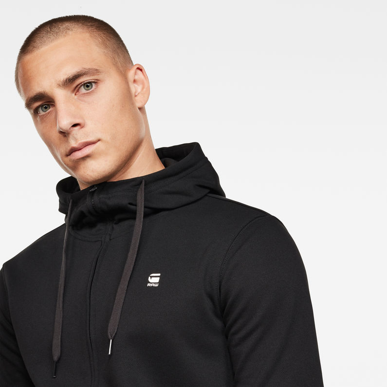 G-STAR® Sweat zippé Premium Basic Noir detail shot