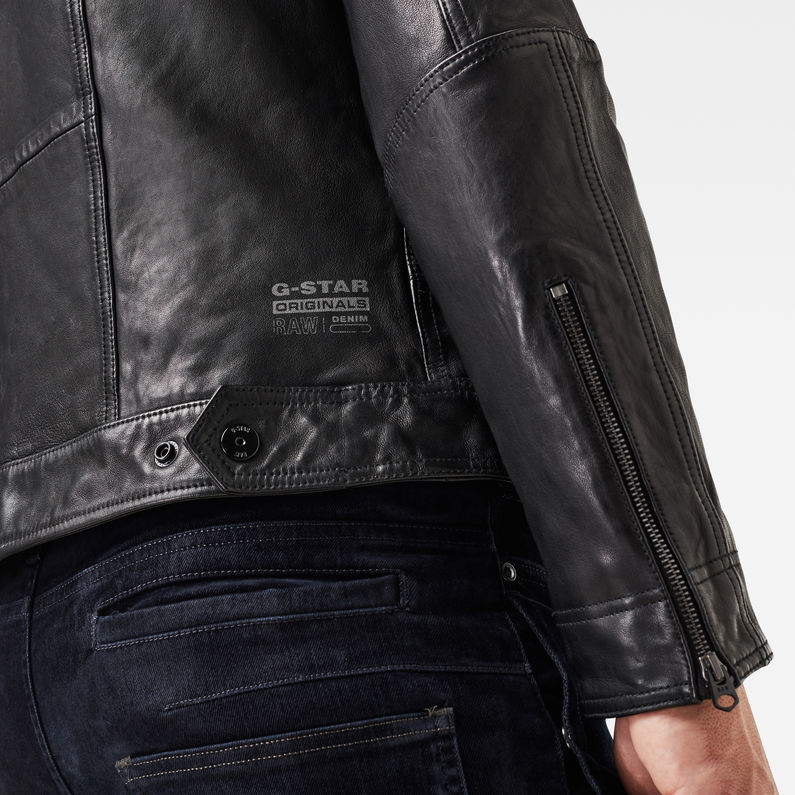 G-Star RAW® Air Force Leather Jacket Black detail shot