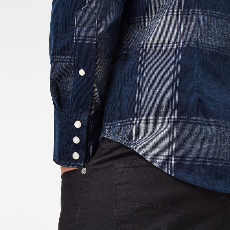 G-Star RAW® 3301 Slim Shirt Check Midden blauw