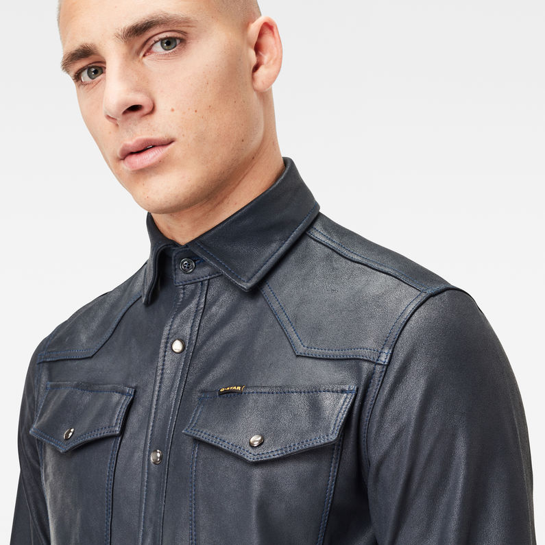 G-STAR® 3301 Regular Overshirt Jacket Dark blue detail shot