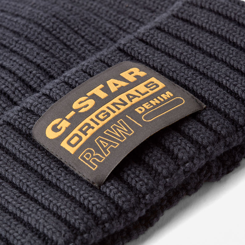 G-STAR® Rib Beanie Dark blue detail shot buckle