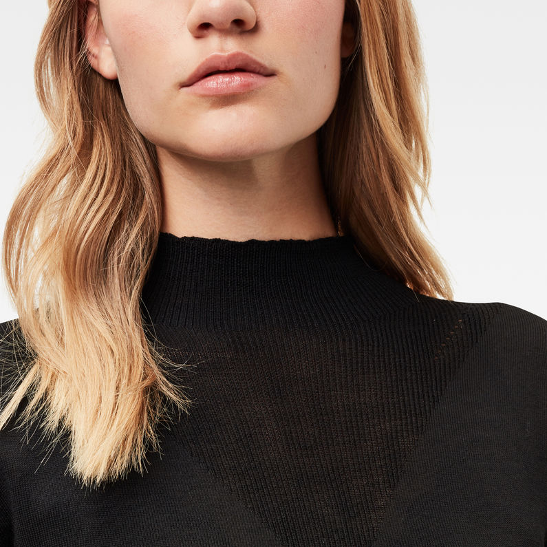 G-STAR® Stokyr Turtle Slim Knit Black detail shot