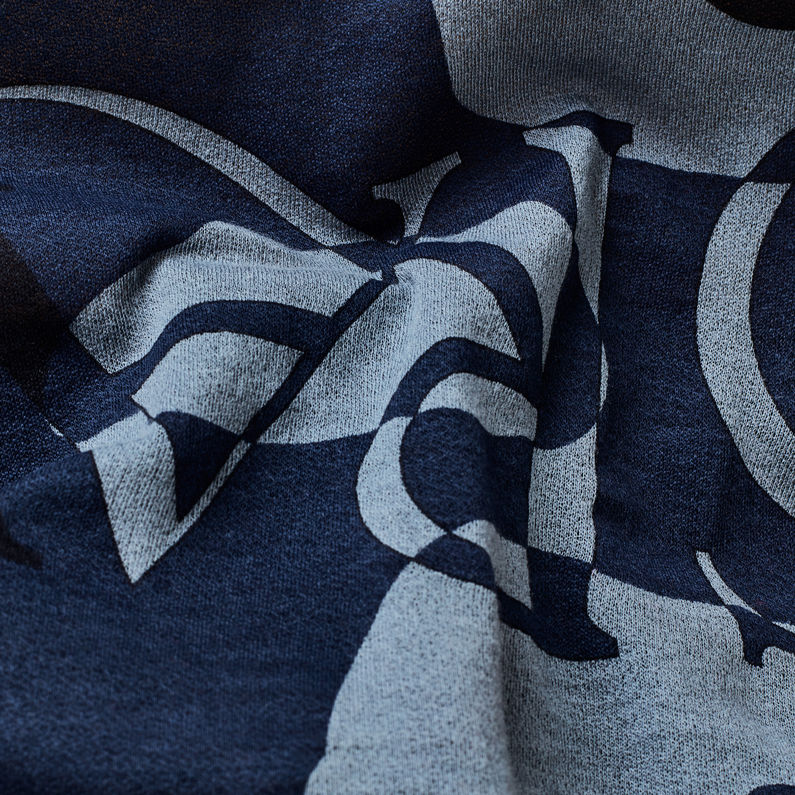 G-Star RAW® All over Camo print V neck top Zwart fabric shot