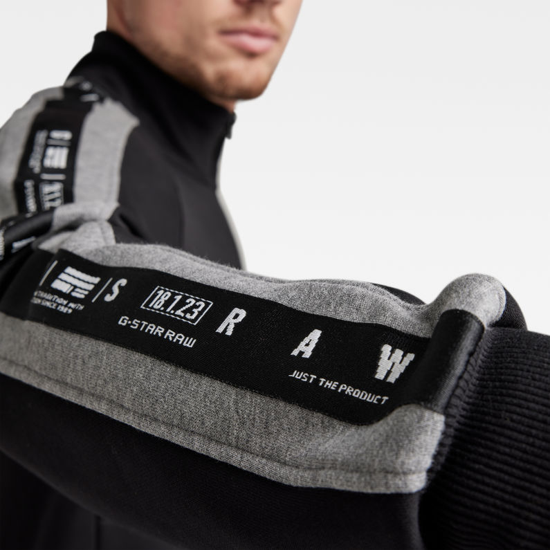 G-Star RAW® Veste en molleton Denim Stripe Noir detail shot
