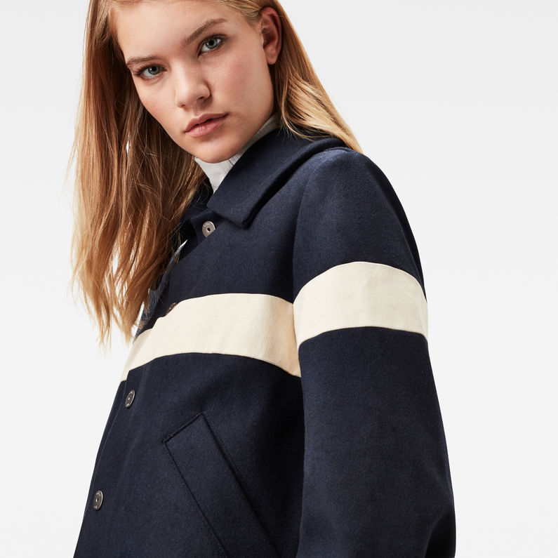 G-STAR® Short Wool PM Jacket Dark blue detail shot