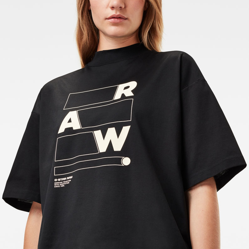 G-Star RAW® Raw Applique GR Carnn Mock Top Schwarz detail shot