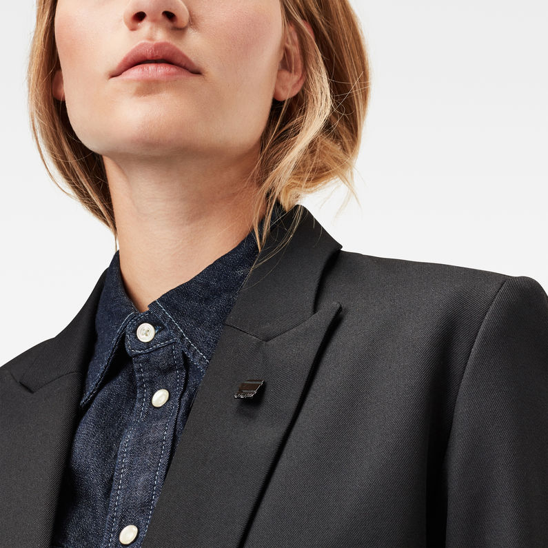 G-STAR® Classic Boyfriend Blazer Zwart detail shot
