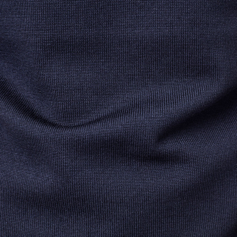 G-Star RAW® Pull Premium Core Mock Bleu foncé fabric shot