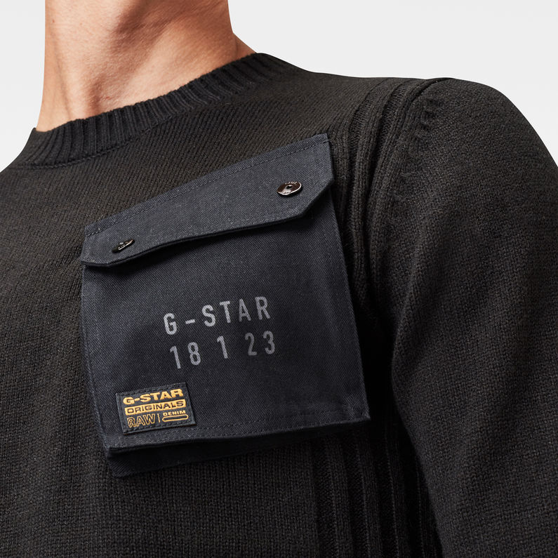 G-Star RAW® Army Pocket Knitted Sweater Black detail shot