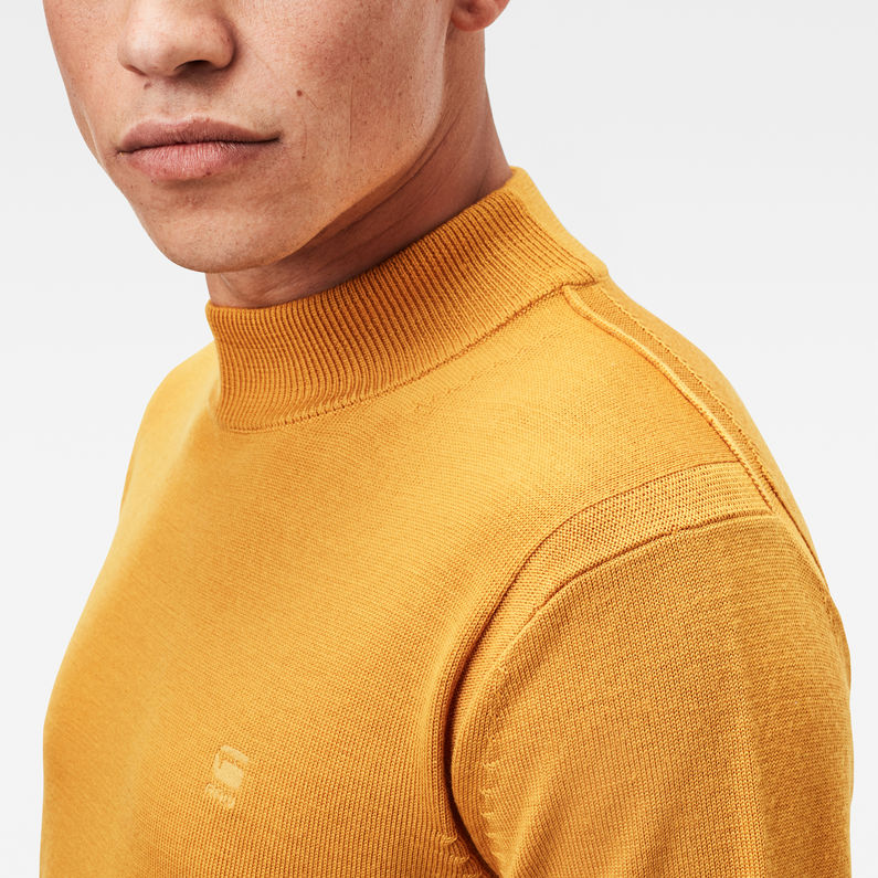 G-Star RAW® Premium Core Mock Knit Yellow detail shot