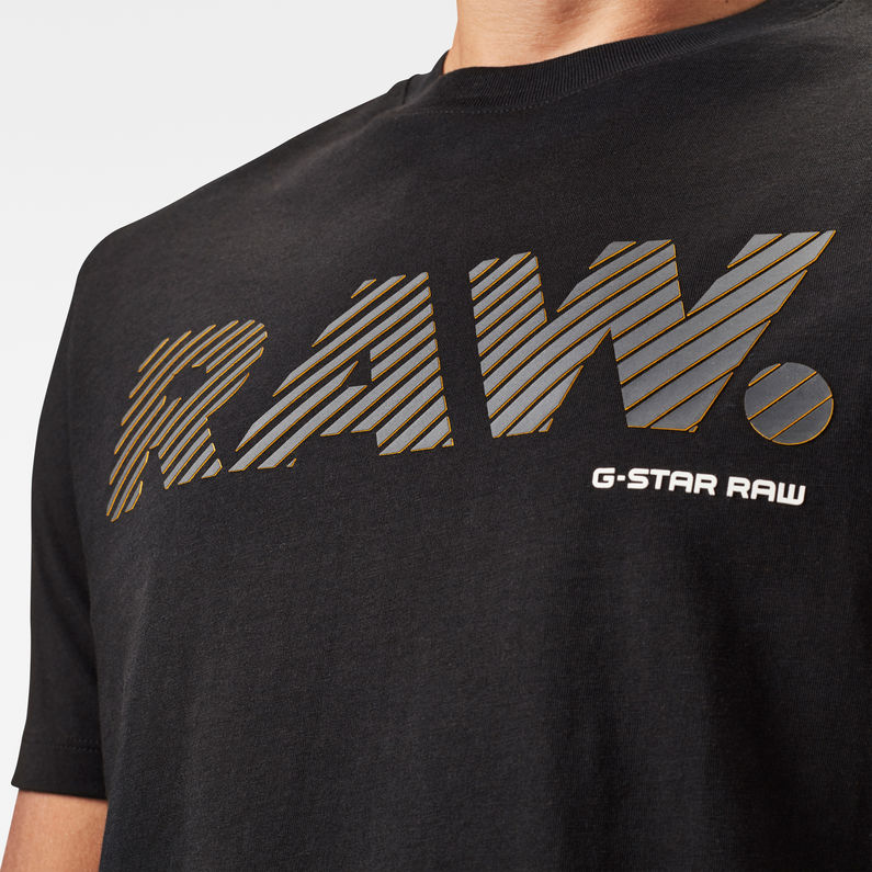 G-Star RAW® 3D RAW. T-shirt Logo Slim Noir detail shot