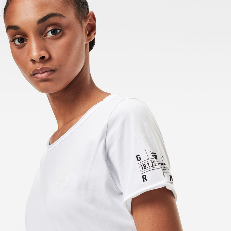 G-Star RAW® Mysid Optic Slim Top C White detail shot