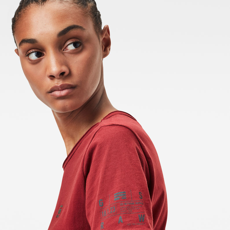 G-Star RAW® Mysid Optic Slim Top C Red detail shot