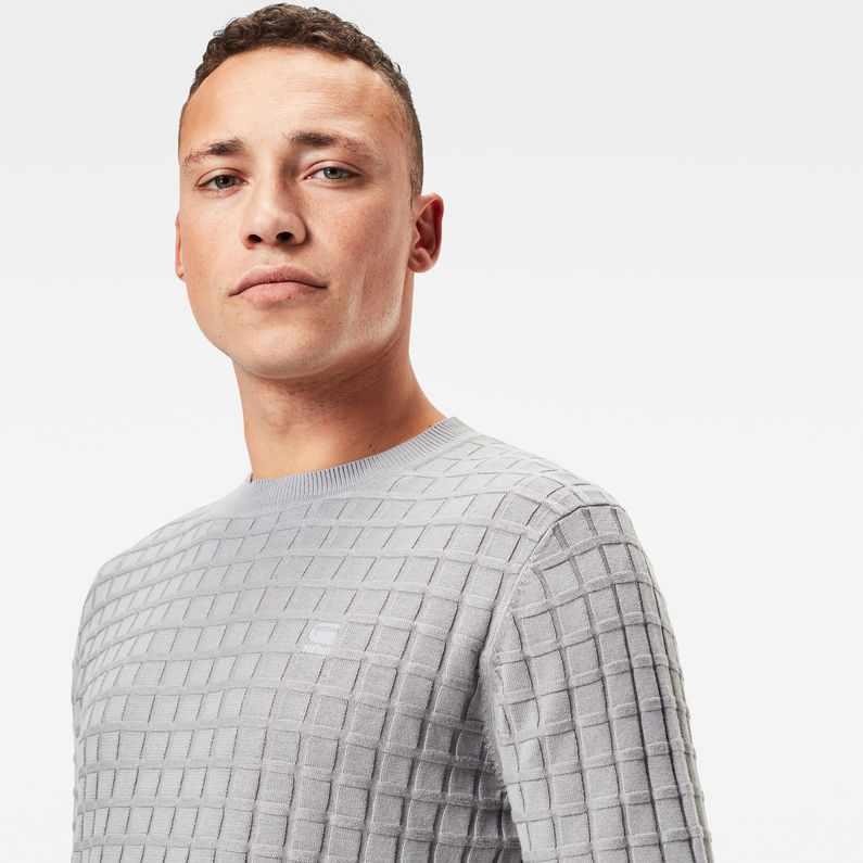 G-Star RAW® Core Table Gebreide Trui Grijs detail shot
