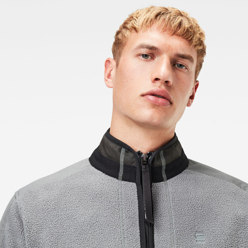 G-Star RAW® Tech Fleece Zip Through Sweater Grey detail shot