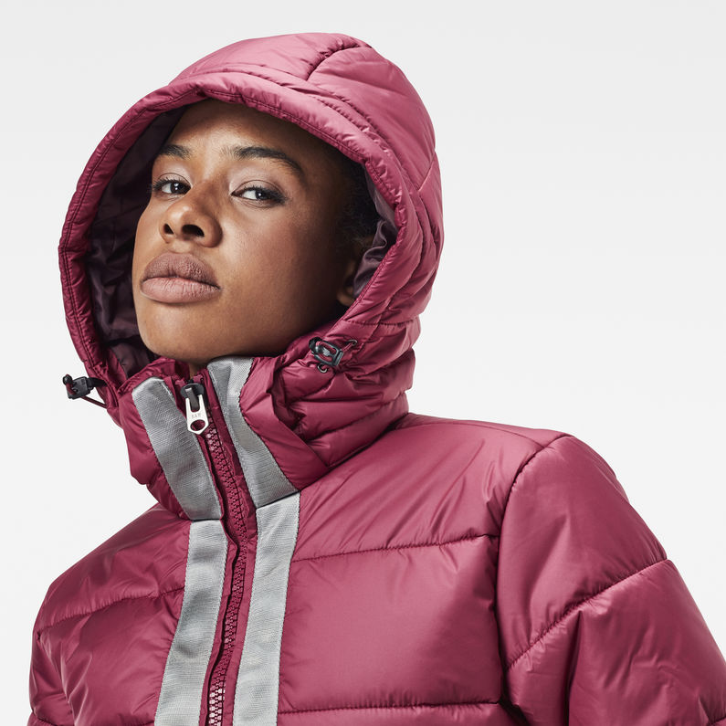 G-STAR® Meefic Hooded Padded Jacket Red detail shot