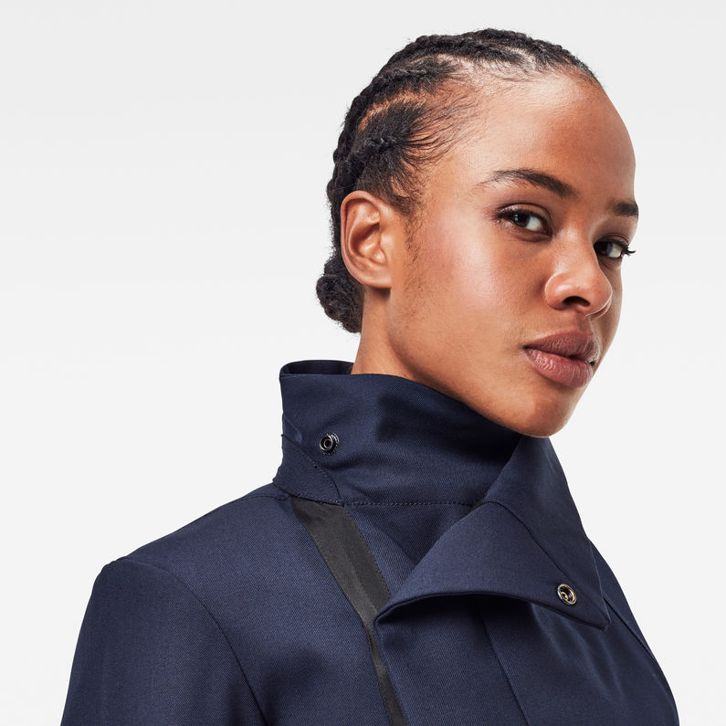 G-STAR® Collar Slim Blazer Midden blauw detail shot