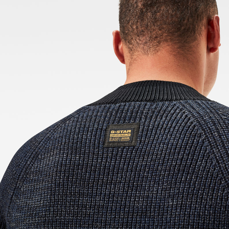 G-Star RAW® Army Mock Knitted Pullover Dunkelblau detail shot