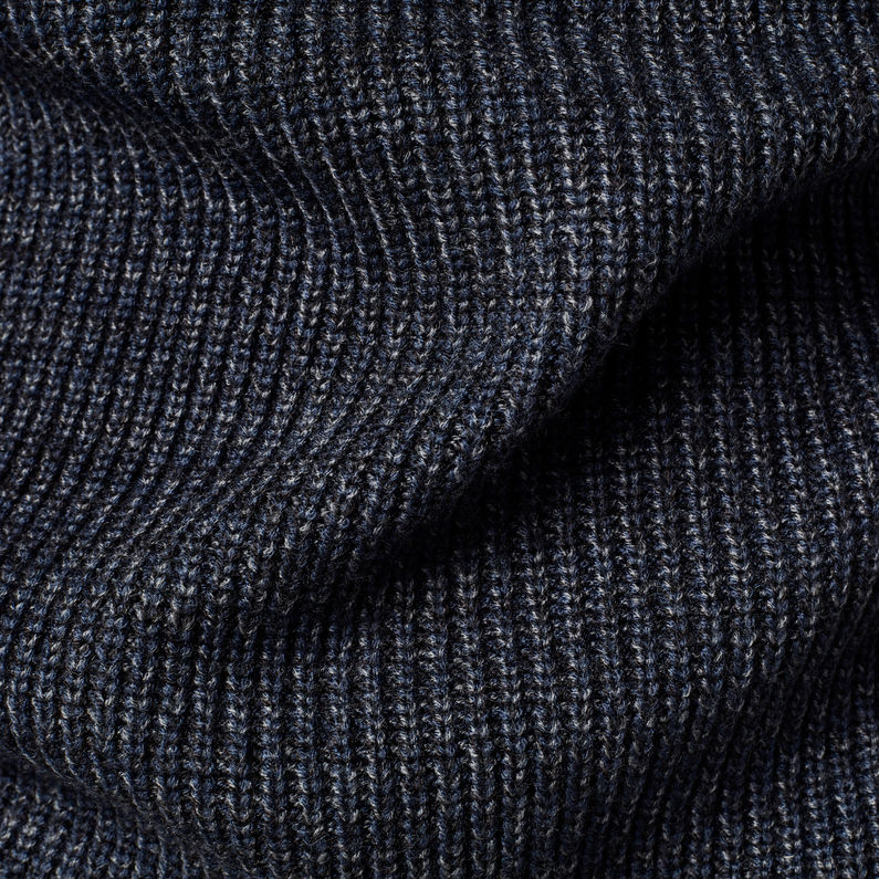 G-Star RAW® Pull Army Mock Knitted Bleu foncé fabric shot