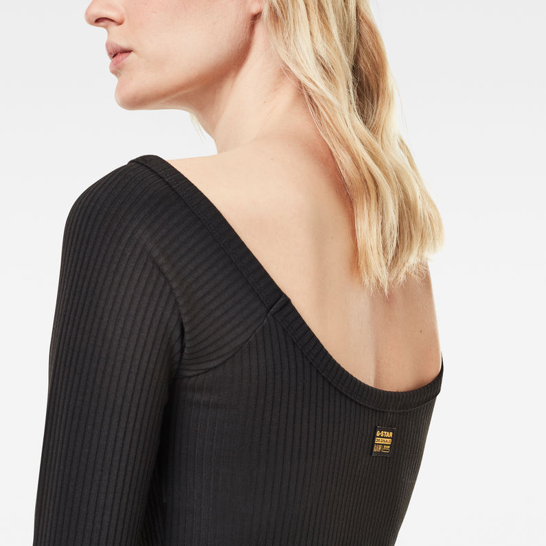 G-Star RAW® Rib Deep Back Top Black detail shot