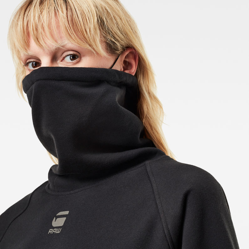 G-Star RAW® High Turtle Neck Loose Sweatshirt Schwarz detail shot